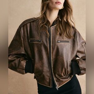 NWT Brown Women's Bomber Jacket